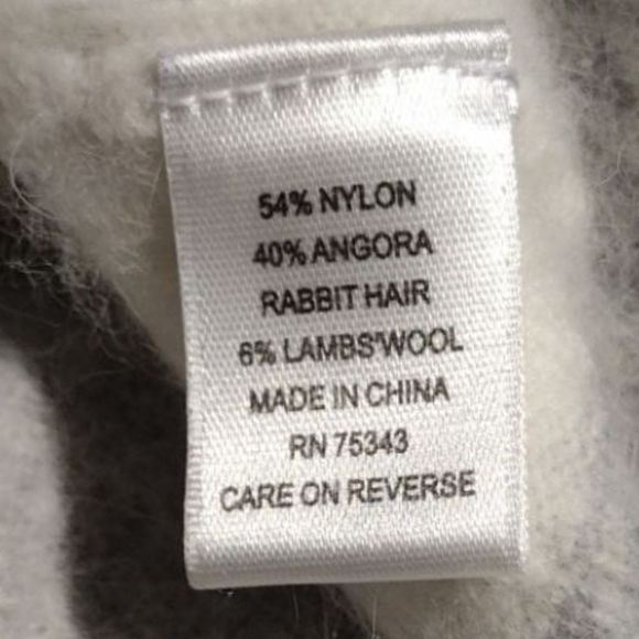 Angora & Lambswool Sweater Girls Size Small American Eagle Gray & White Stripes - Picture 4 of 7